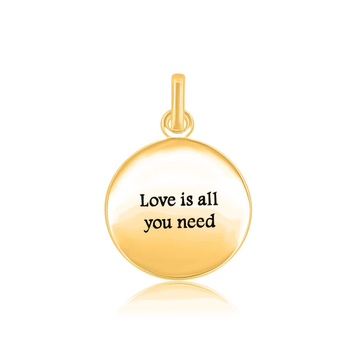 Anhänger,Follow love and it will... Plaquette mit Text D, 16mm Dicke, 0.85mm - Shanti Enterprise AG