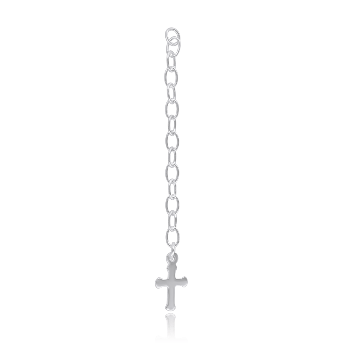Kettenverlängerung Silber Panzer 4,5x3 mm mit Kreu z am Ende Länge 6 cm Pack = 3 Stk. - Shanti Enterprise AG