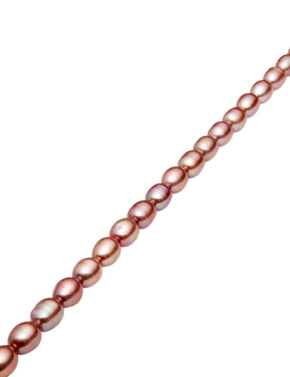 Perlen Strang bronze-rosa 8x10 mm Oval - Shanti Enterprise AG