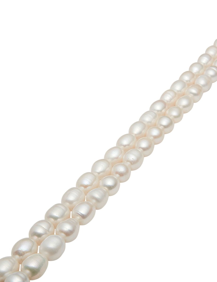 Perlenkette weiss Tropfen länglich - Shanti Enterprise AG