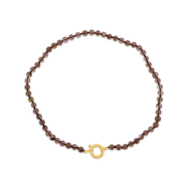 Rauchquarz Kette braun Kugeln facettiert 6 mm 43 cm lang geknüpft mit Federring Schloss 15 mm (Kopie) (Kopie) (Kopie) (Kopie) (Kopie) - Shanti Enterprise AG