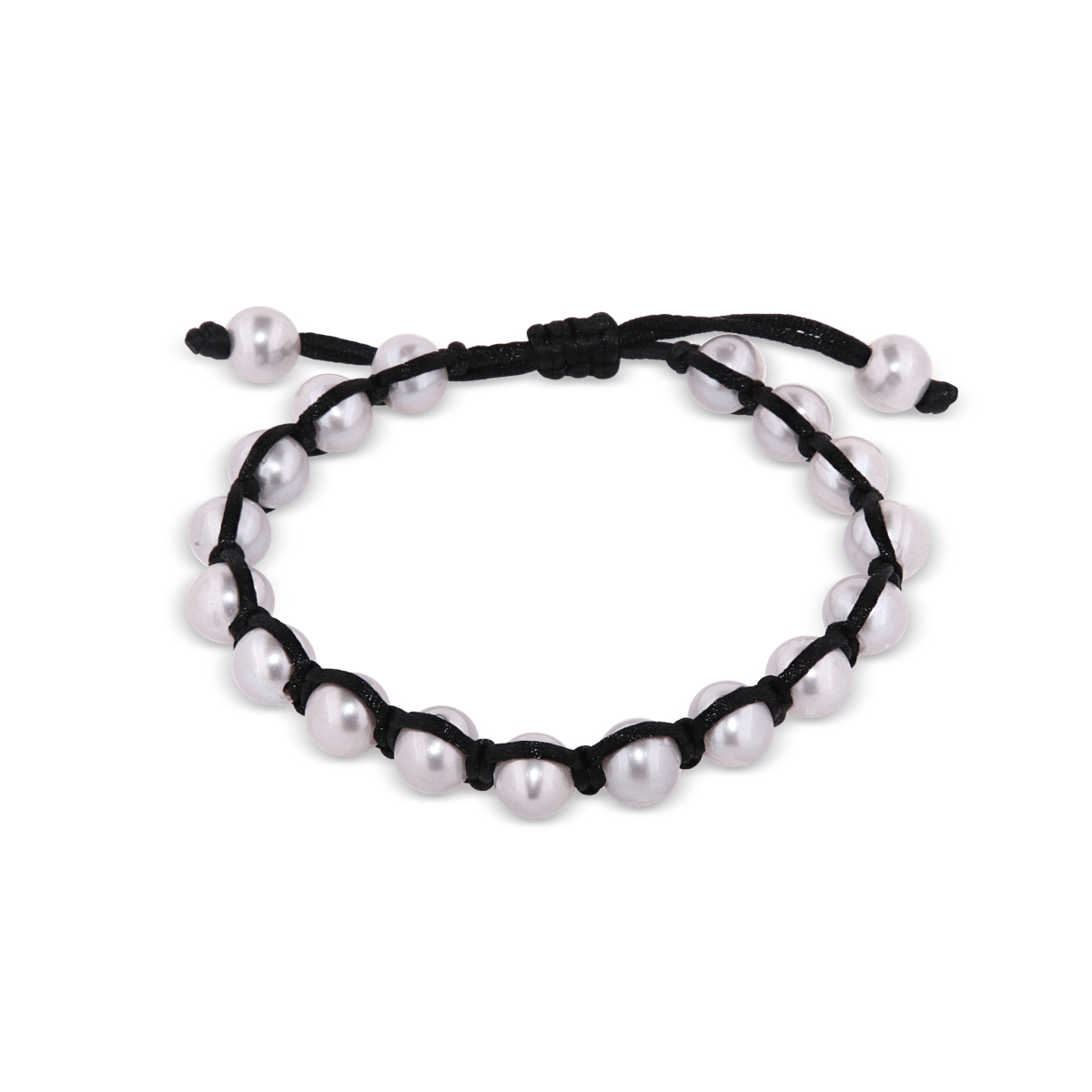 Viskose - Armband, mit 17 Perlen silber hell 1 - reihig, Grösse verstellbar - Shanti Enterprise AG
