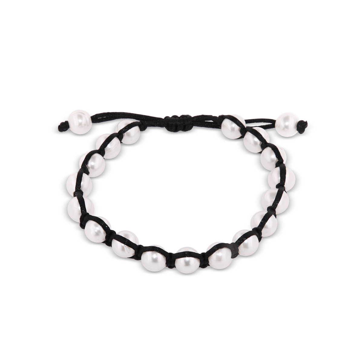 Viskose - Armband, mit 17 Perlen weiss 1 - reihig, Grösse verstellbar - Shanti Enterprise AG