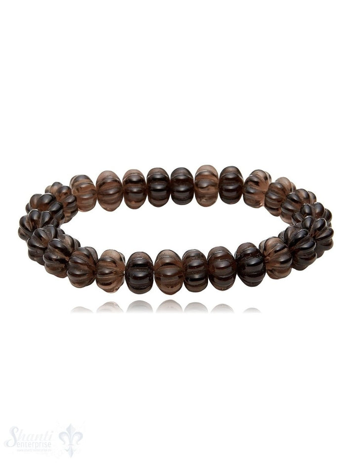 12 mm Blumen gravierte Edelstein Armbänder auf Elastik - Shanti Enterprise AG