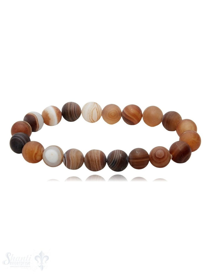 Armband 10 mm matt rund auf Elastik 20 cm - Shanti Enterprise AG