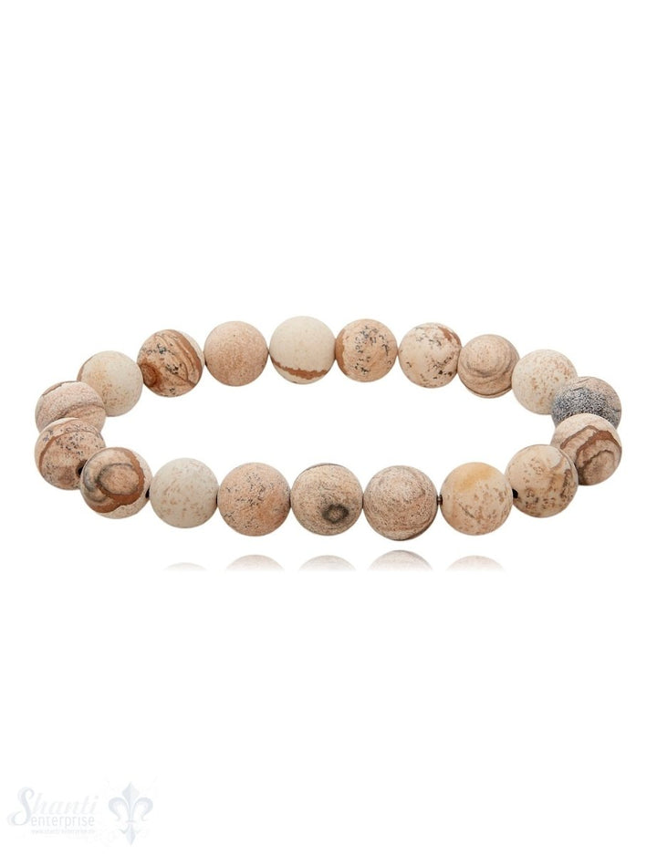 Armband 10 mm matt rund auf Elastik 20 cm - Shanti Enterprise AG