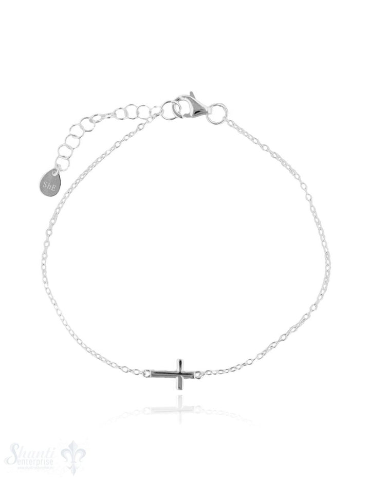 Armkette Anker mit Kreuz fix quer 16-19.5 cm Grössen verstellbar Federringschloss ec - Shanti Enterprise AG