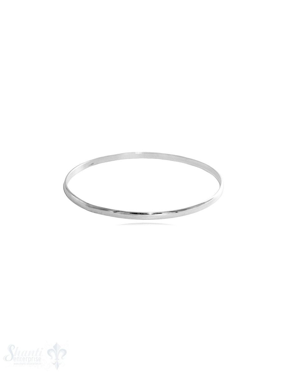 Armreif halbrund 2,6 mm breit poliert Silber 925 - Shanti Enterprise AG