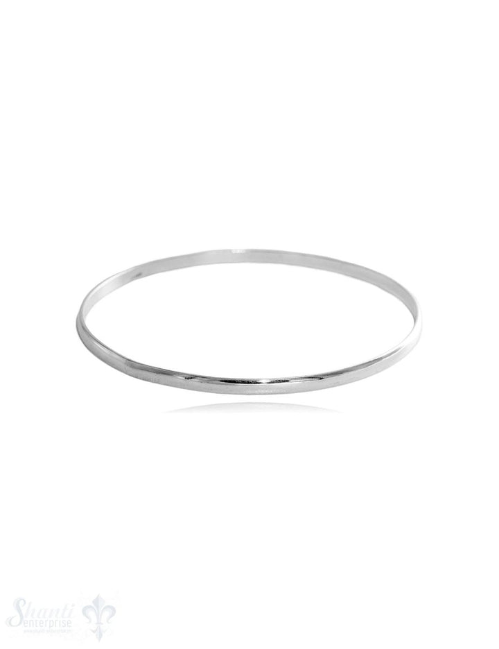 Armreif halbrund 3 mm breit poliert Silber 925 - Shanti Enterprise AG