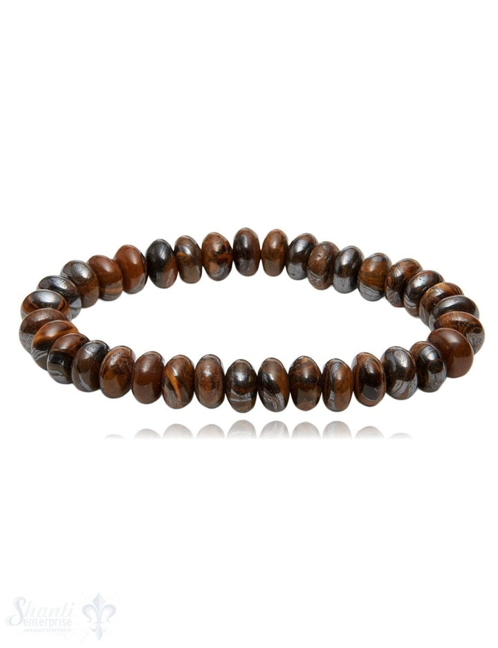 Buttons 10 mm Edelstein Armbänder poliert auf Elastik 19 cm - Shanti Enterprise AG