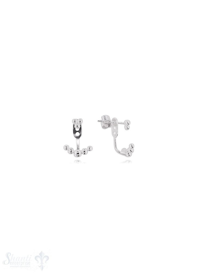 Doubleface Ohrstecker 10x14 mm mit Punkten Höhen verstellbar Silber 925 - Shanti Enterprise AG