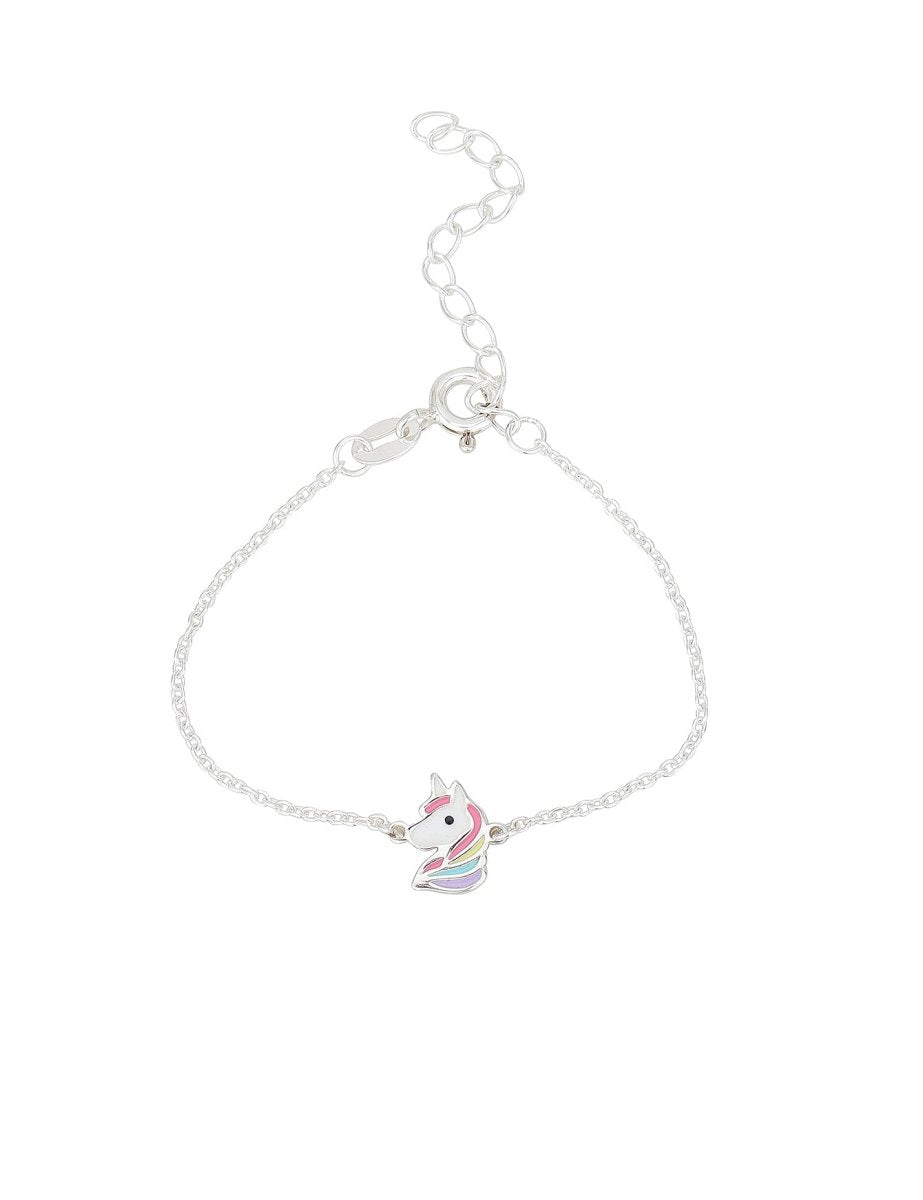 Einhorn Armkette Anker 12-16 cm Kinder Schmuck mit Emaille Regenbogen Farben Grösse verstellbar - Shanti Enterprise AG