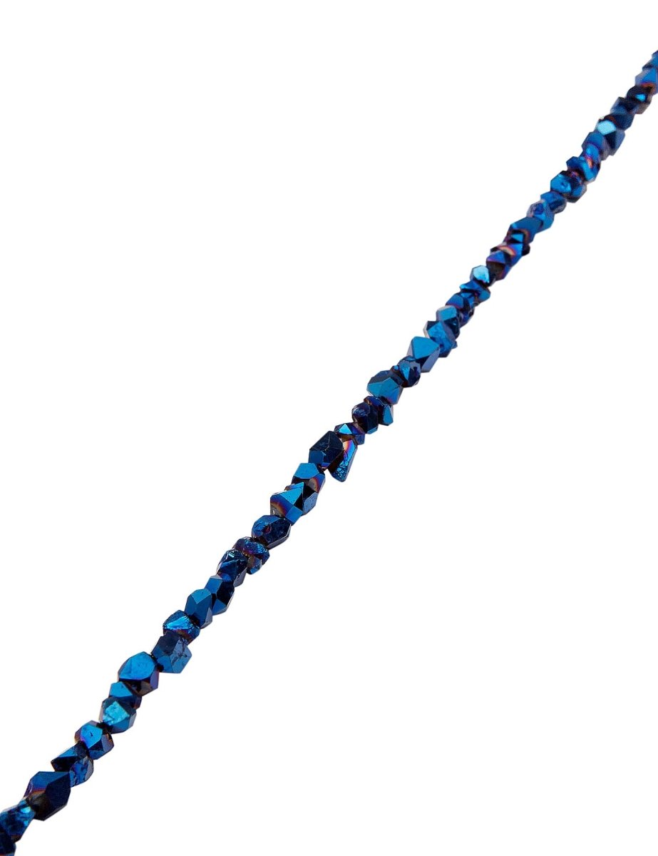 Herkimer Diamant Strang 4x6 mm blau bedampft Doppelblender - Shanti Enterprise AG
