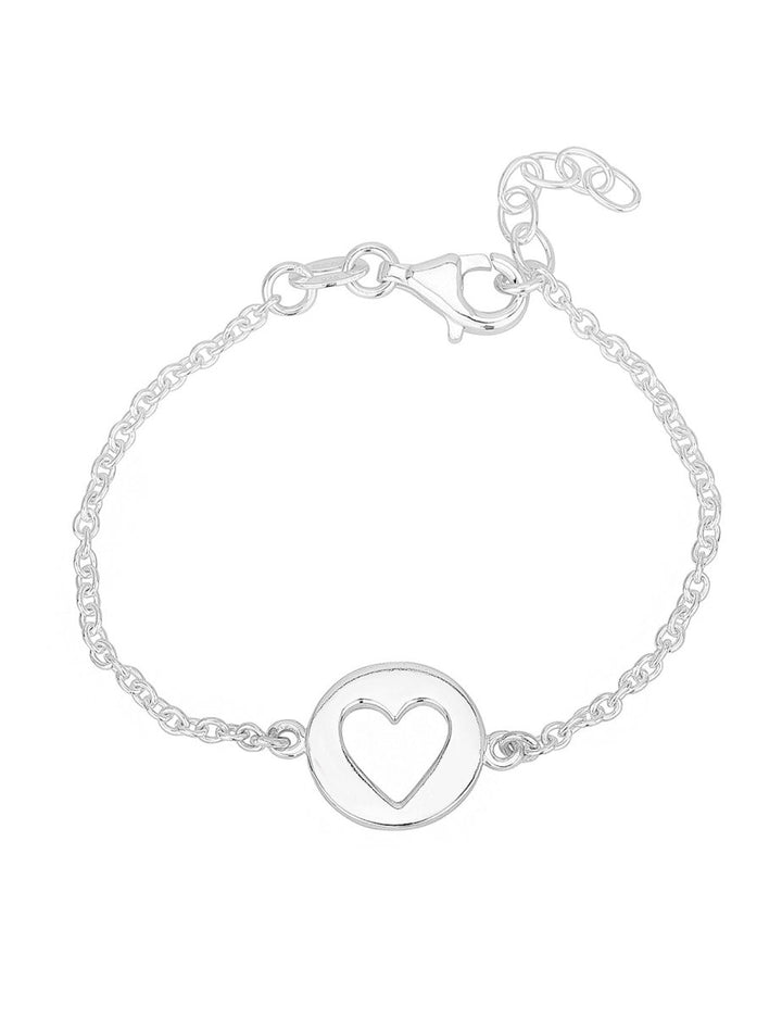 Herz Plaquetten Armkette Anker Grössen verstellbar mit Karabiner Silber 925 - Shanti Enterprise AG