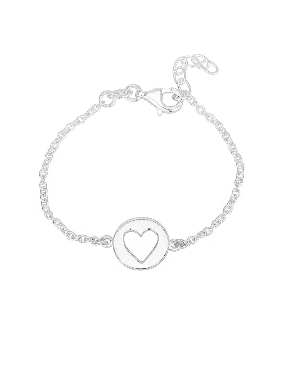 Herz Plaquetten Armkette Anker Grössen verstellbar mit Karabiner Silber 925 - Shanti Enterprise AG