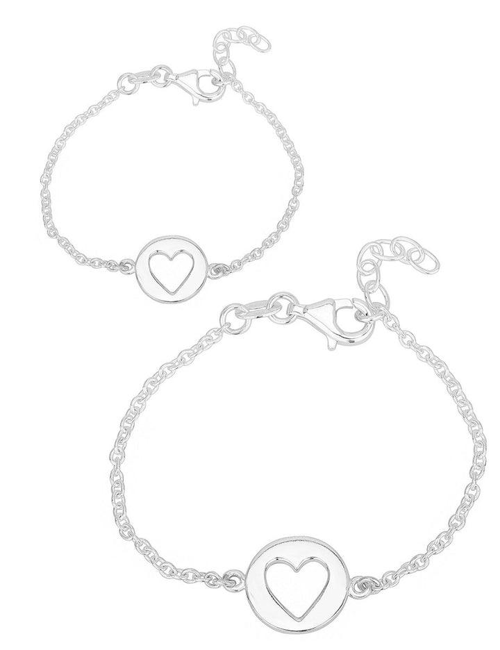 Herz Plaquetten Armkette Anker Grössen verstellbar mit Karabiner Silber 925 - Shanti Enterprise AG
