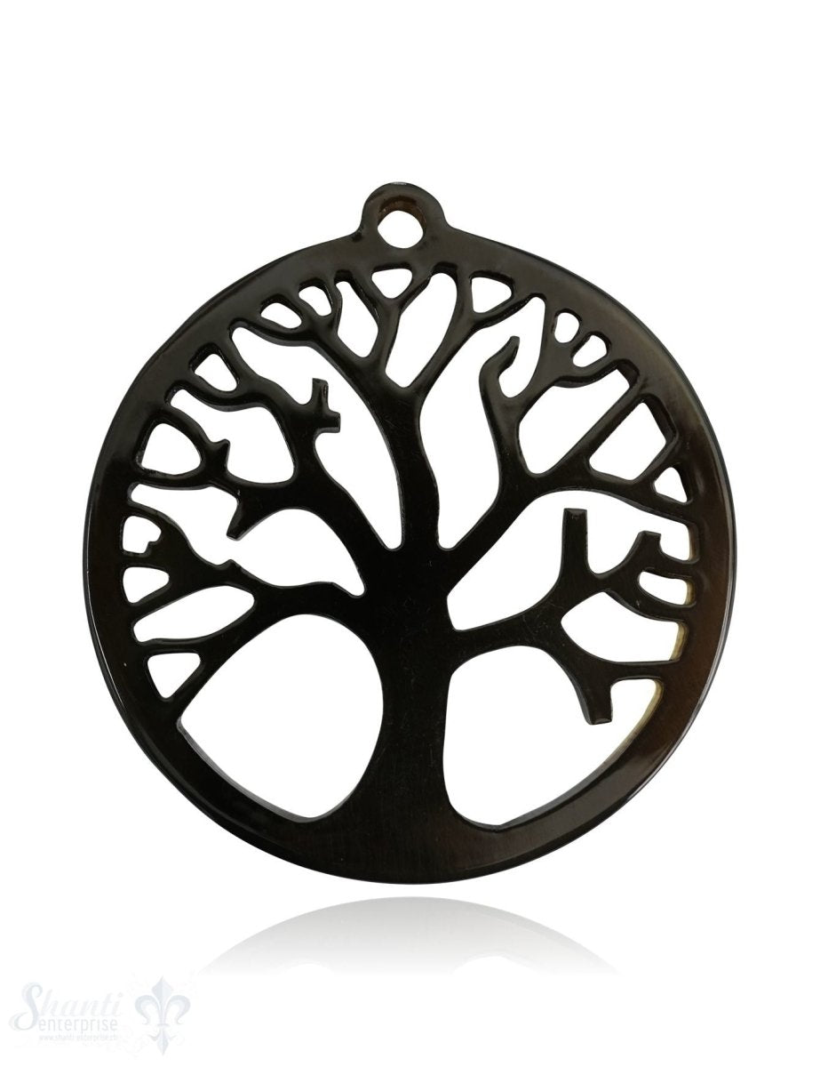 Horn Anhänger Amulett Baum des Lebens durchbrochen mit Loch Farbabweichungen sind möglich - Shanti Enterprise AG