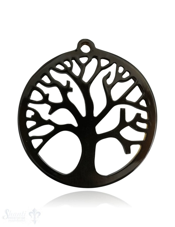 Horn Anhänger Amulett Baum des Lebens durchbrochen mit Loch Farbabweichungen sind möglich - Shanti Enterprise AG
