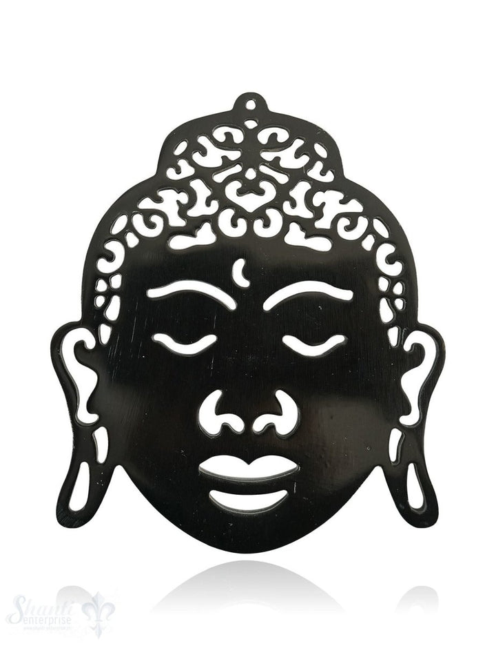 Horn Anhänger Buddha 85x70 mm durchbrochen mit Loch Farbabweichungen sind möglich - Shanti Enterprise AG