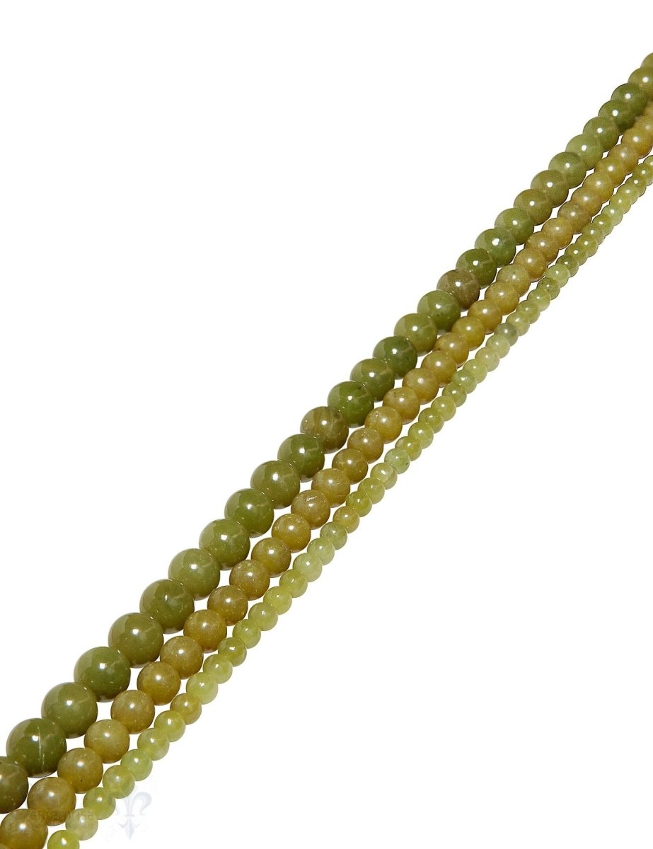 Kanadische Jade Strang helles olive poliert Kugeln AA rund - Shanti Enterprise AG