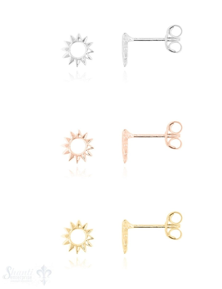 Ohrstecker Silber Sonnenkranz 7 mm offen - Shanti Enterprise AG