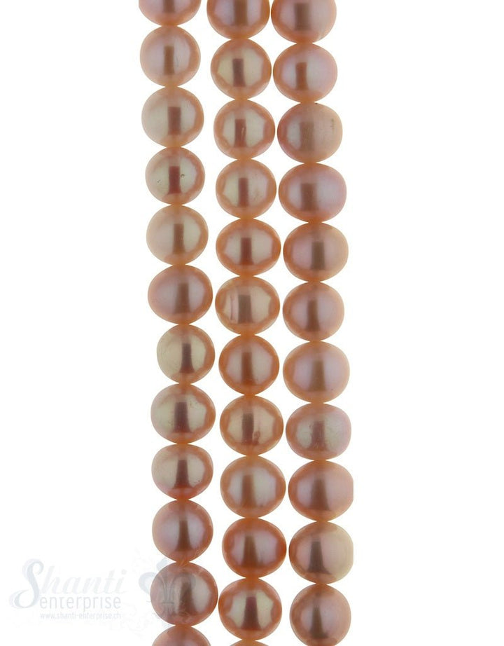 Perlenkette apricot / rosa barock - Shanti Enterprise AG