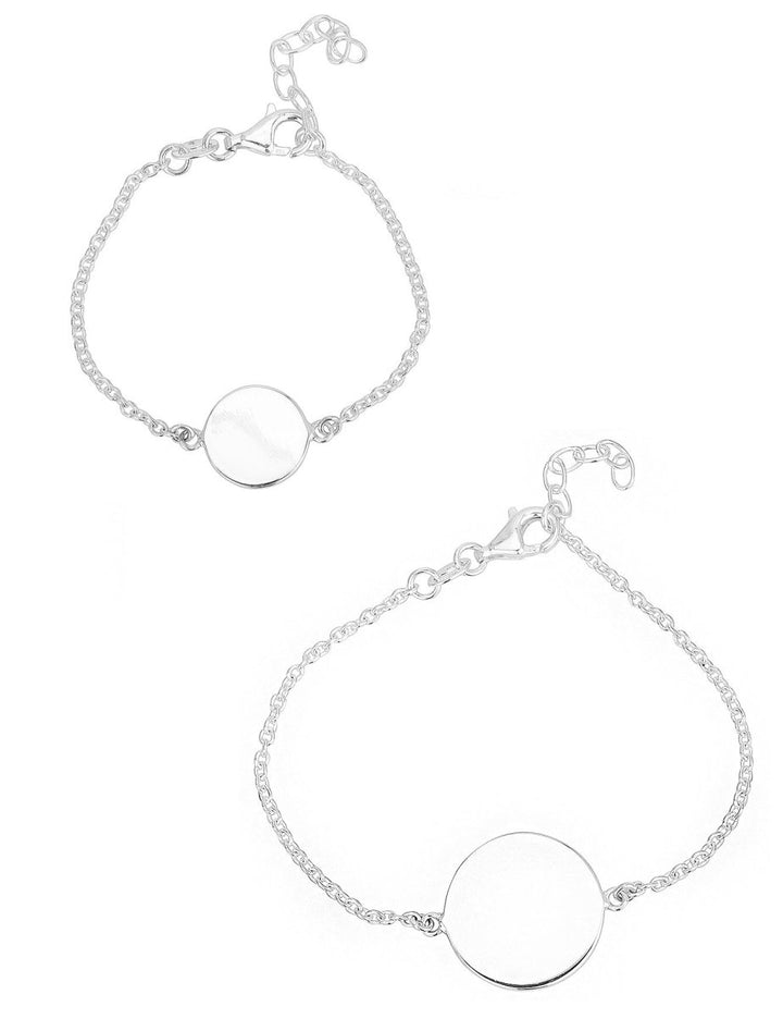 Plaquetten Armkette zum Gravieren Ankerkette Grössenverstellbar mit Karabiner Silber 925 - Shanti Enterprise AG