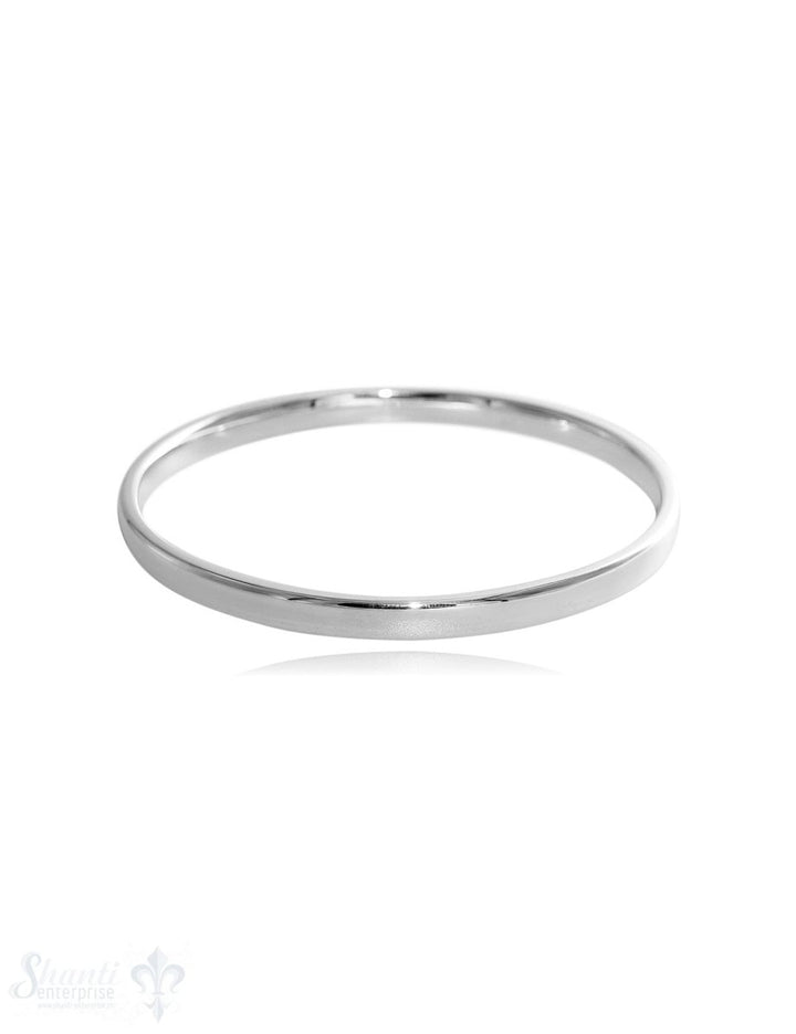 polierter & flacher Armreif massiv 5 mm breit innen flach Silber - Shanti Enterprise AG