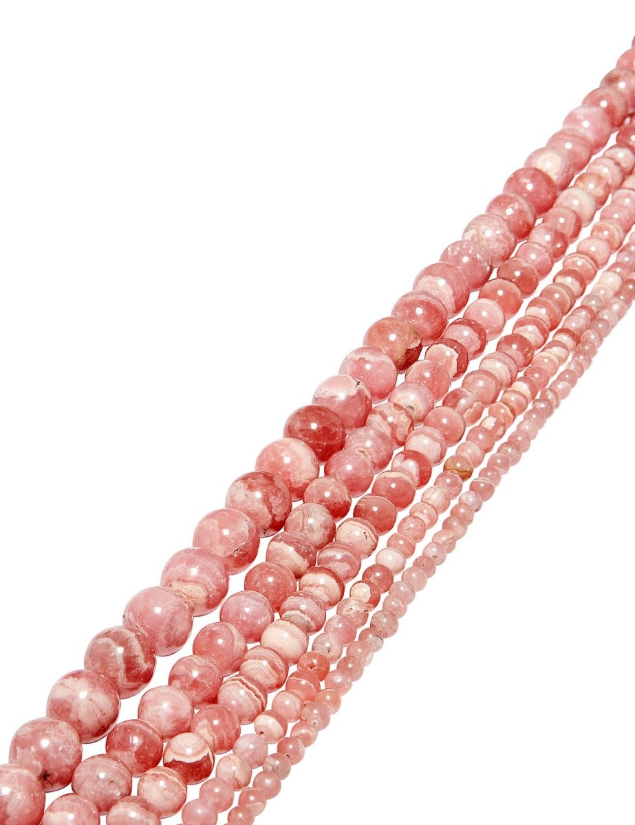 Rhodochrosit Strang rosa marmoriert poliert Kugeln - Shanti Enterprise AG