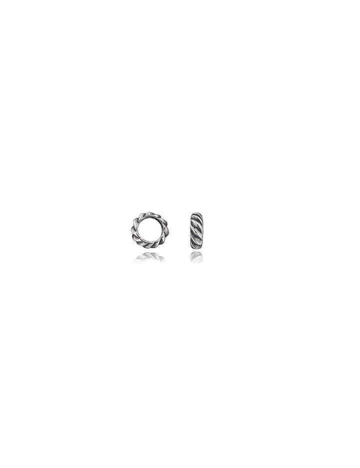 Ring 12 mm verziert 4 mm dick schräg gerillt ID 8 mm geschwärzt Silber 925 1 Pack = 5 Stk. ca. 5 gr. - Shanti Enterprise AG