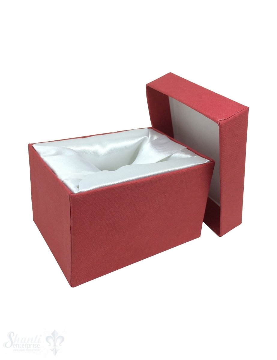 Schmuckbox rot, Karton mit Stoffauskleidung weiss 7 x 5 x 4,5 cm - Shanti Enterprise AG
