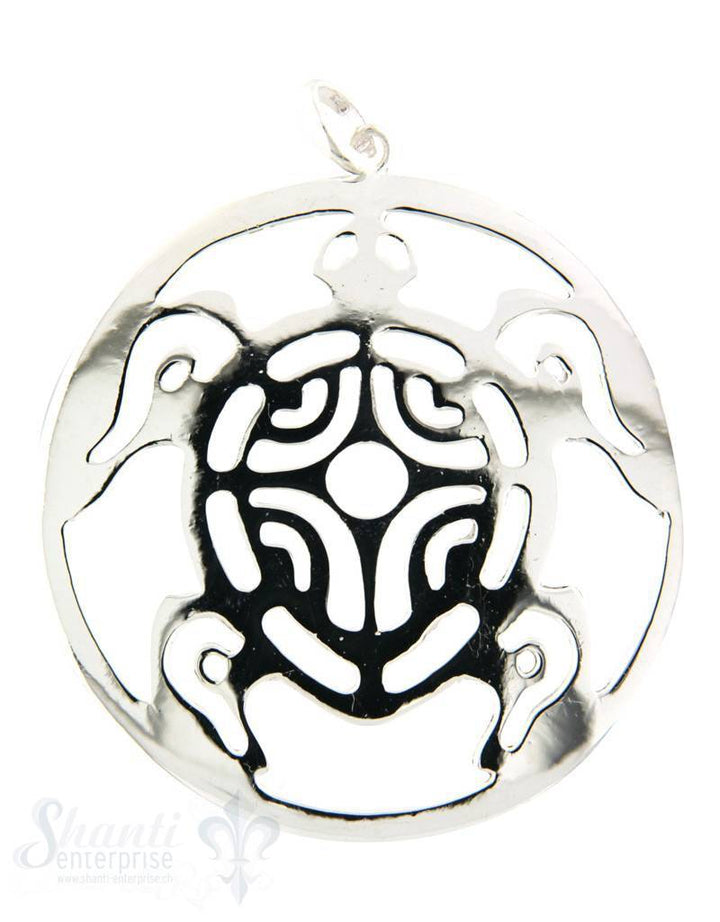Si-Anhänger: Amulett durchbrochen Schildkröte D: 51 mm, Dicke 1 mm - Shanti Enterprise AG