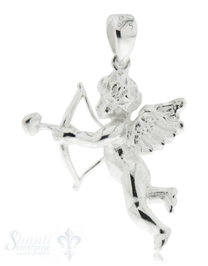 Silber-Anhänger: Amor mit Bogen poliert 18x22 mm - Shanti Enterprise AG