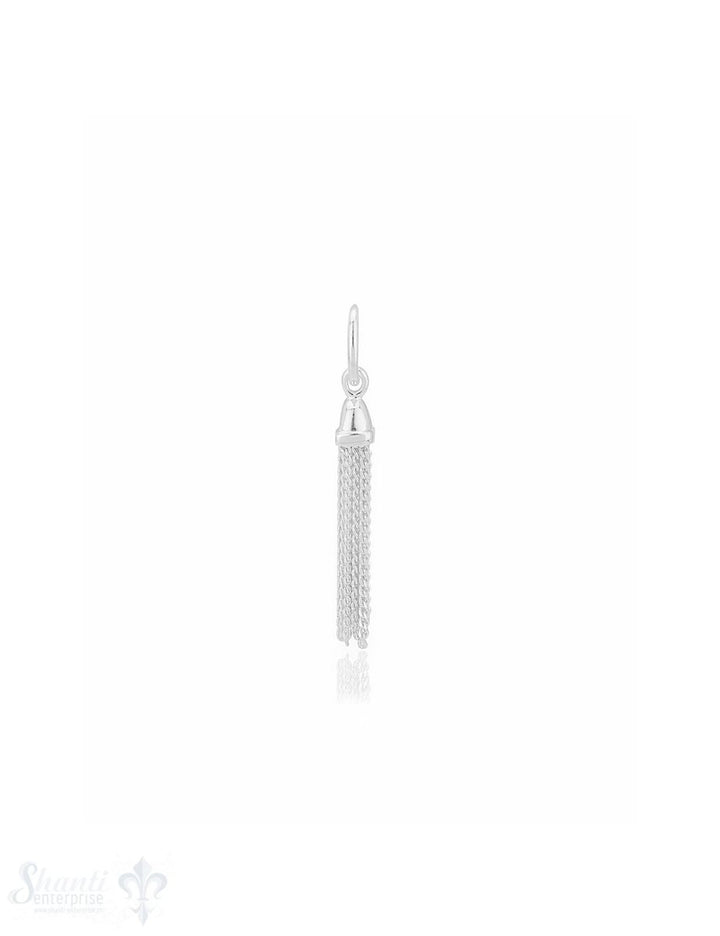 Silber-Anhänger Zötteli fein Silber Panzerkette mit Öse 4x22 mm poliert 10-teilig - Shanti Enterprise AG