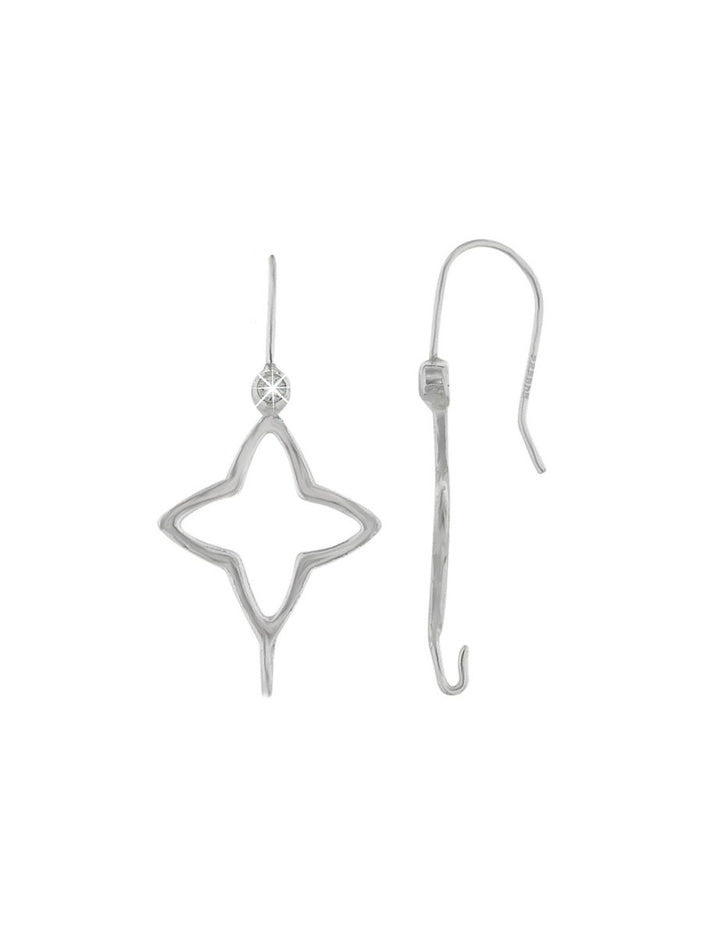 Silber-Brisur Fischhaken mit Öse offen Blume mit Zirkonia weiss 1 Pack = 1 Paar - Shanti Enterprise AG