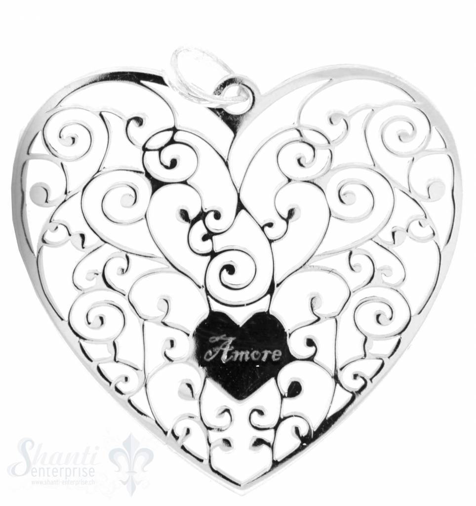 Silberherz flach Amore 35 x 33 mm - Shanti Enterprise AG