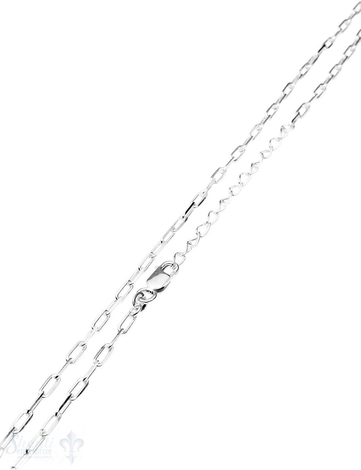 Silberkette Fantasie Anker 6,2x2,7 mm 36-42 cm länglich flach kantig mit Karabiner flach eq Grössen - Shanti Enterprise AG