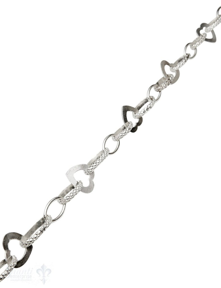 Silberkette Ovale Herz gemischt 50x14 mm teils ver ziert 1 m ca. Fr. 138.60 Abschnittlänge wird angepasst per cm - Shanti Enterprise AG