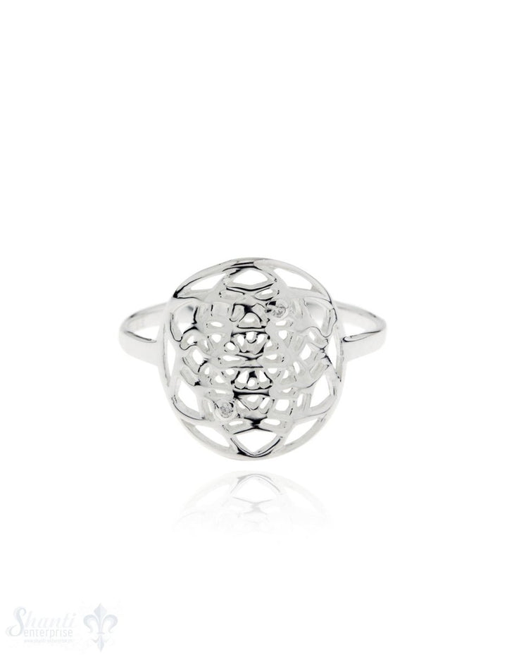 Silberring hell fein Mandala 15 mm durchbrochen - Shanti Enterprise AG