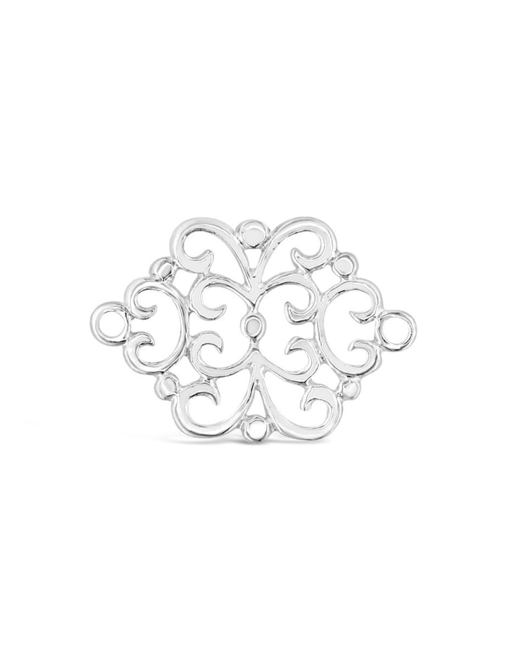 Silberteil mit Doppelösen Amulett Blumenmuster 21x28 mm durchbrochen - Shanti Enterprise AG