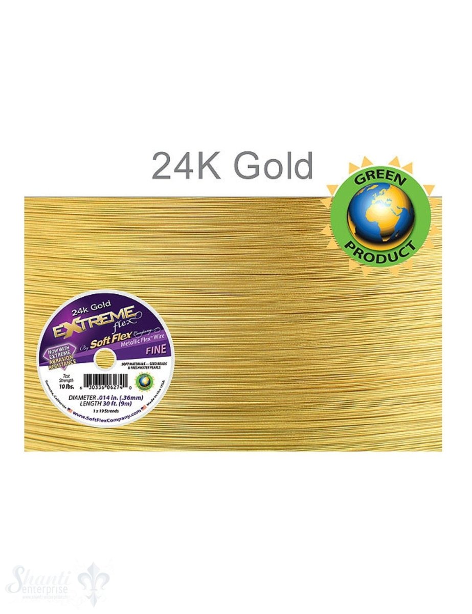 Soft Flex Extreme Flex Beading Wire Draht 24K Gold Color - Shanti Enterprise AG