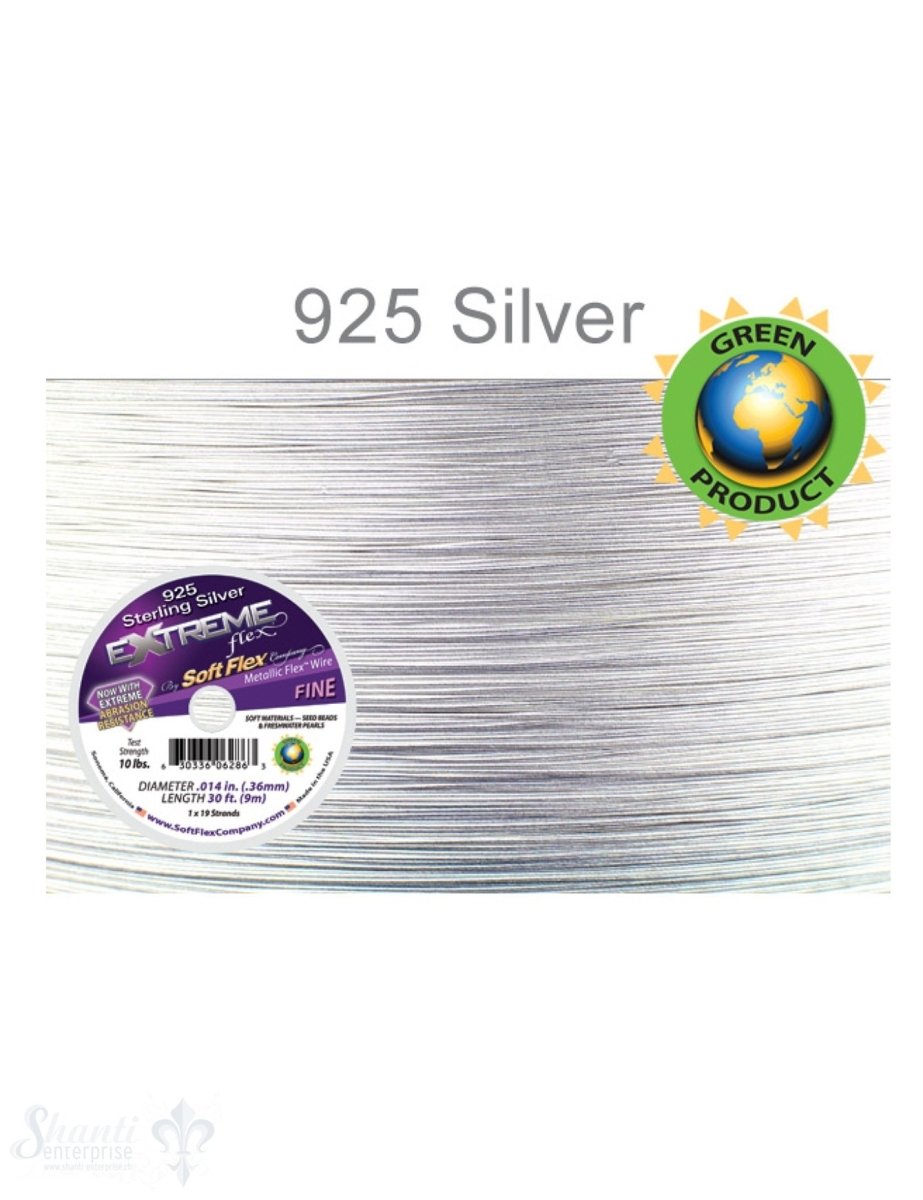 Soft Flex Extreme Flex Beading Wire Draht 925 Sterling Silver Color - Shanti Enterprise AG