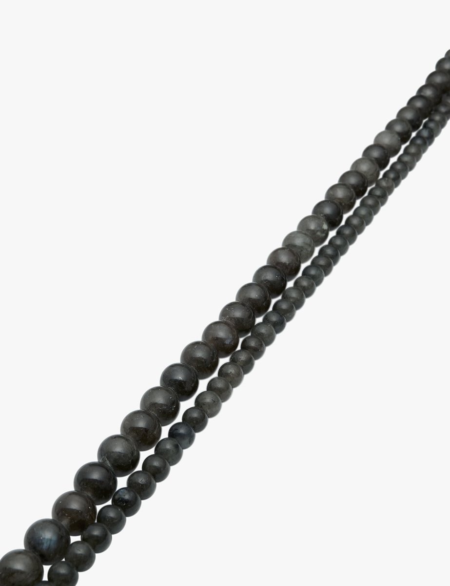 Spektrolith Strang schwarz poliert Kugeln ca. 8 mm AAAA - Shanti Enterprise AG