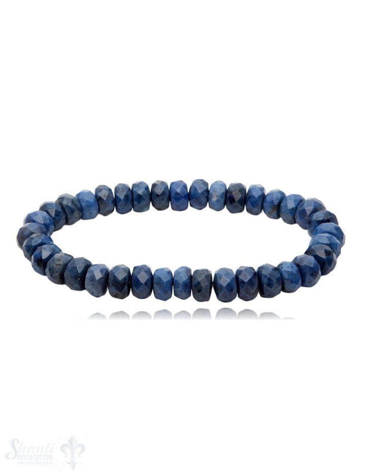 Wheels 8 mm Edelstein Armband auf Elastik facettiert 19 cm 8 x 4.5 mm - Shanti Enterprise AG