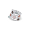 Fächer Fingerring mit 7 facettierten Steinen multicolor