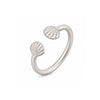 Ring fein mit 2 Muscheln matt oben offen Silber 925