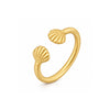 Ring fein mit 2 Muscheln matt oben offen Silber 925