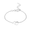 Kindeschmuck Anker Armkette 13-16 cm mit Doppeherz klein+gross verstellbar Karabiner