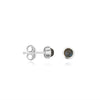 Ohrstecker poliert, rund 6 mm, einfach, mit gefasstem Stein