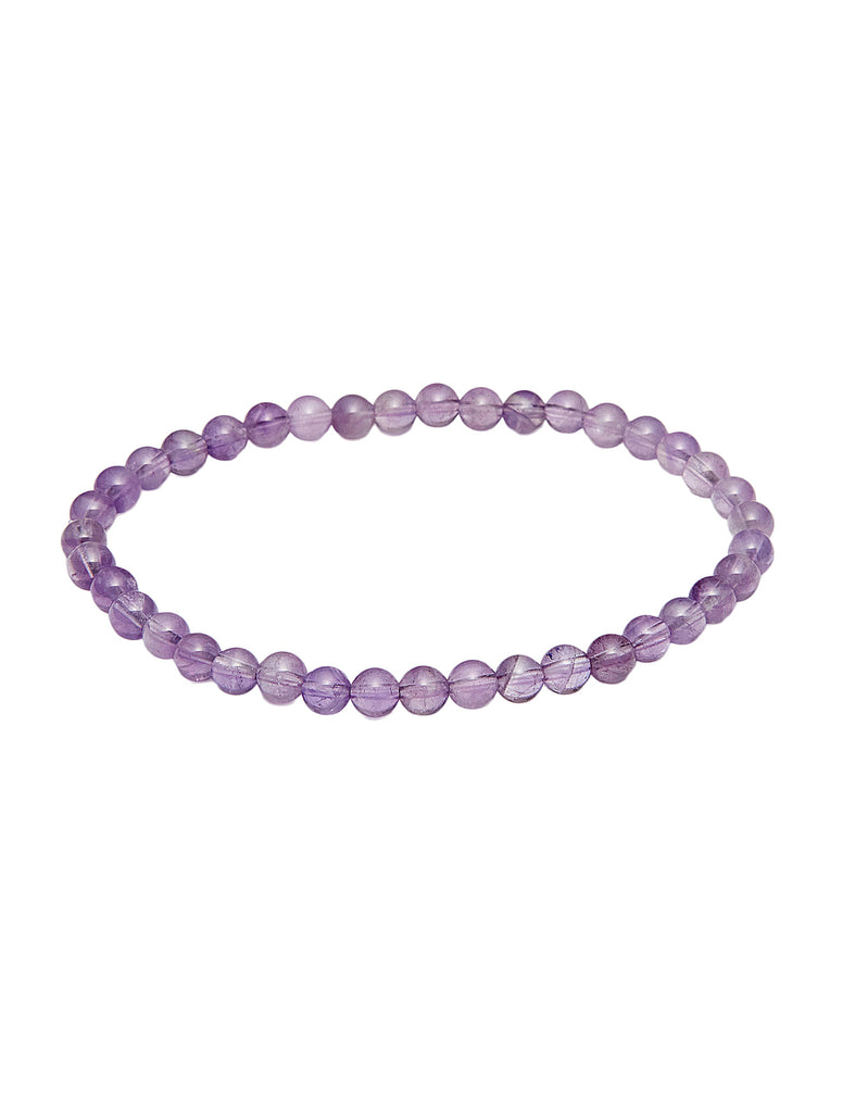 Amethyst Armband poliert 5 - 6 mm auf Elast